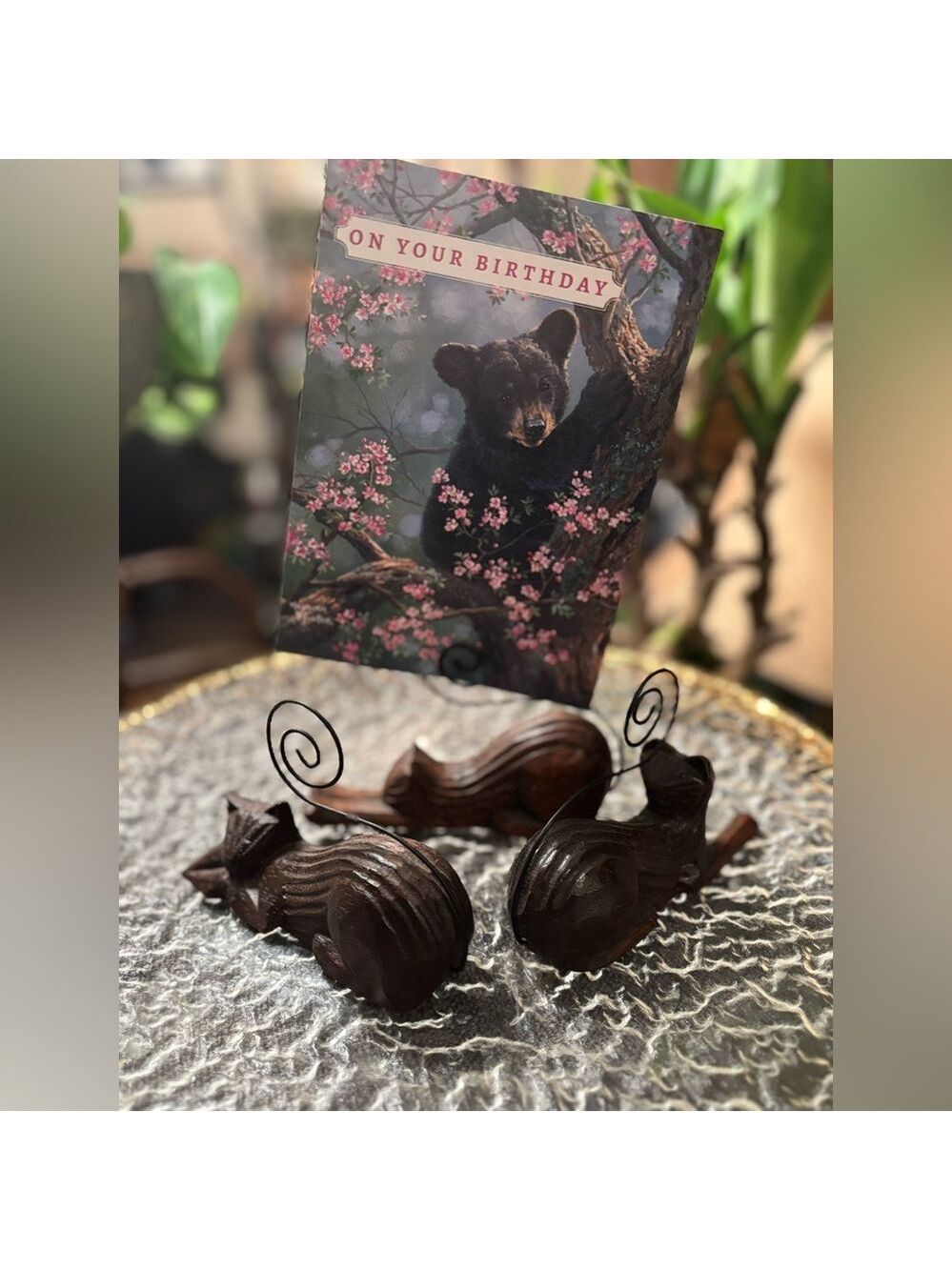 Vintage Hand-Carved Whimsical Wooden Cat 🐈‍⬛ Figurines • Set of 3 • Photo Holder